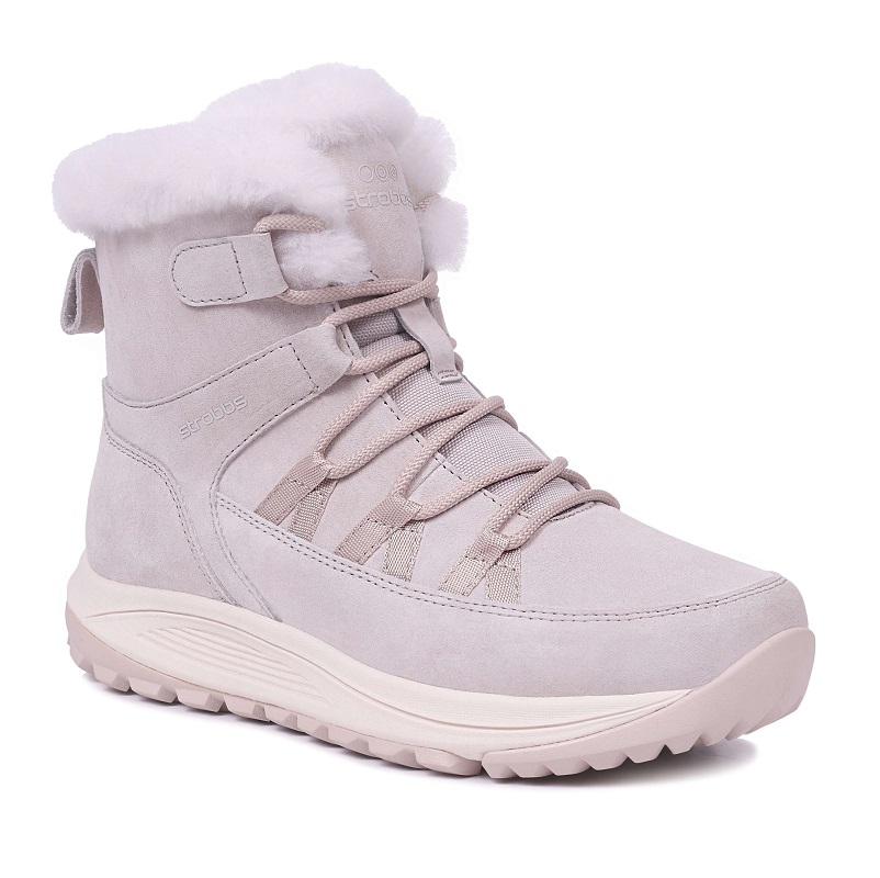 Кроссовки Strobbs с мехом женские F8532-9 бежевые