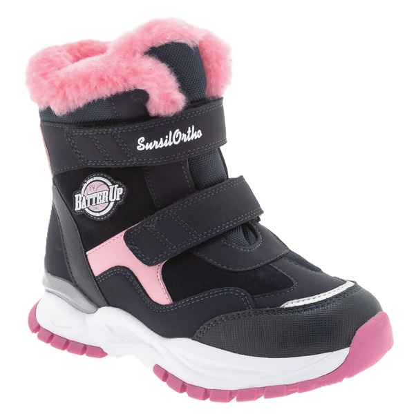 Ботинки ортопедические Сурсил-Орто с шерстью для девочек A35-231 синий/розовый